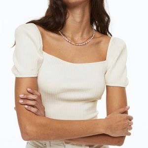 H&M cream crop top